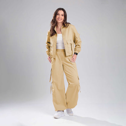 Women’s Cargo Jacket & Wide-Leg Pants Co-ord Set