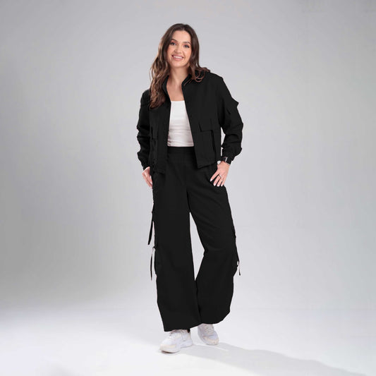 Women’s Cargo Jacket & Wide-Leg Pants Co-ord Set