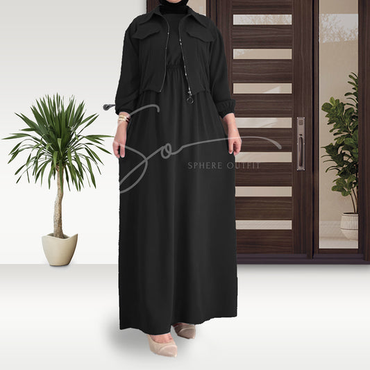 Elegant Maxi with Front-Zip Pockets Style