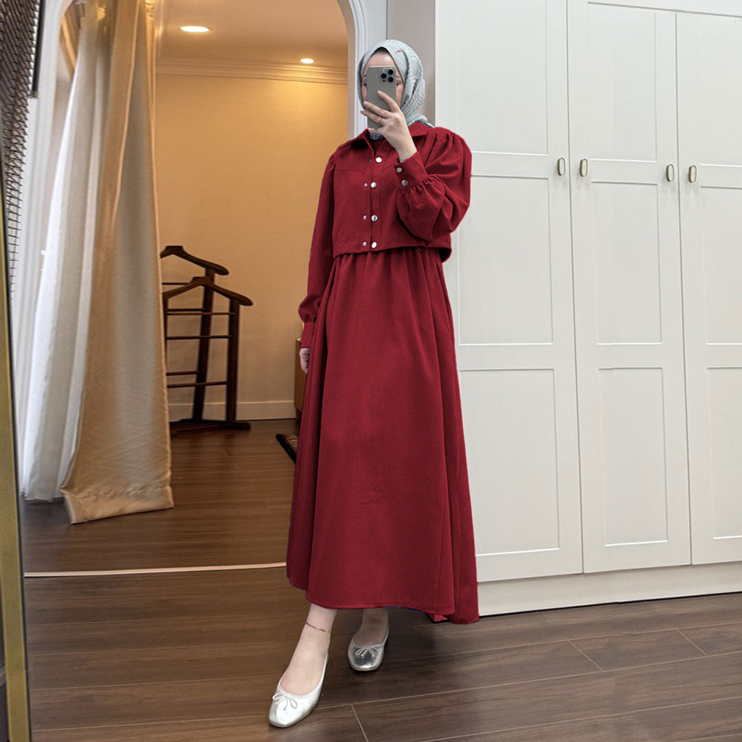 Zarif Buttoned Modest Maxi