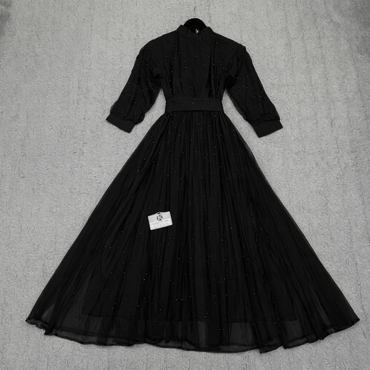 Pearls Soft Net Maxi Dress