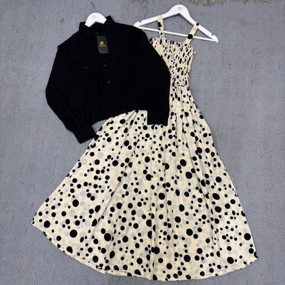 Women’s Floral Maxi Dress with Matching Crop Jacket