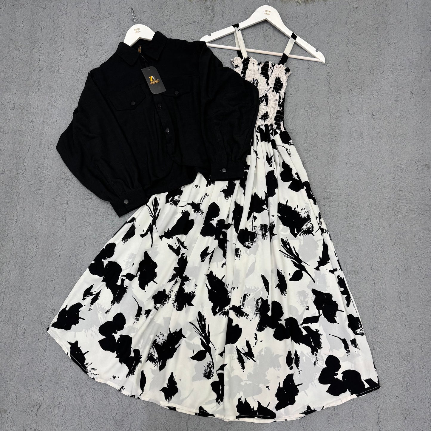 Women’s Floral Maxi Dress with Matching Crop Jacket