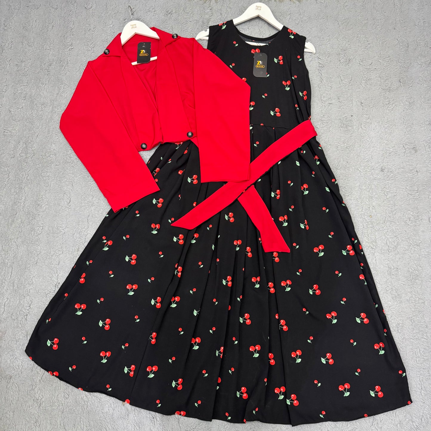 Floral Maxi Dress with Matching Crop Jacket – Elegant Two Piece Women Outfit