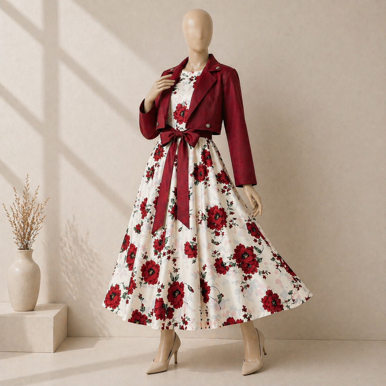 Printed Designer Dress with Jacket for Girls – Stylish Party Outfit