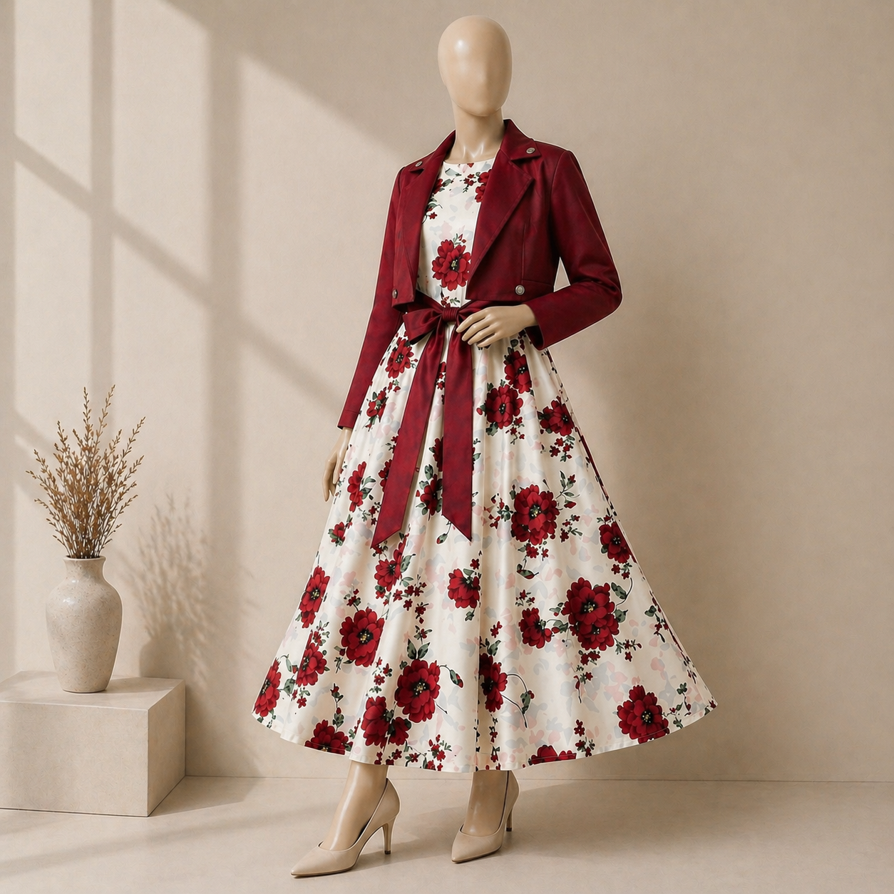 Printed Designer Dress with Jacket for Girls – Stylish Party Outfit