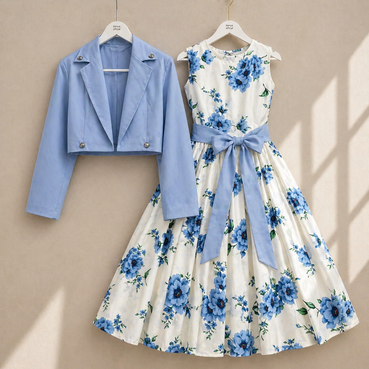 Printed Designer Dress with Jacket for Girls – Stylish Party Outfit