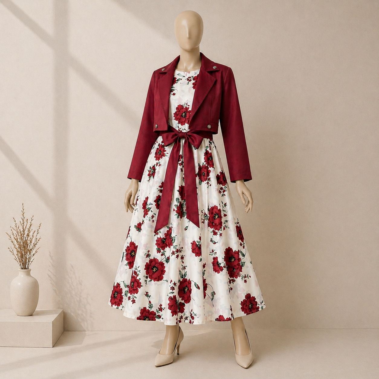 Printed Designer Dress with Jacket for Girls – Stylish Party Outfit