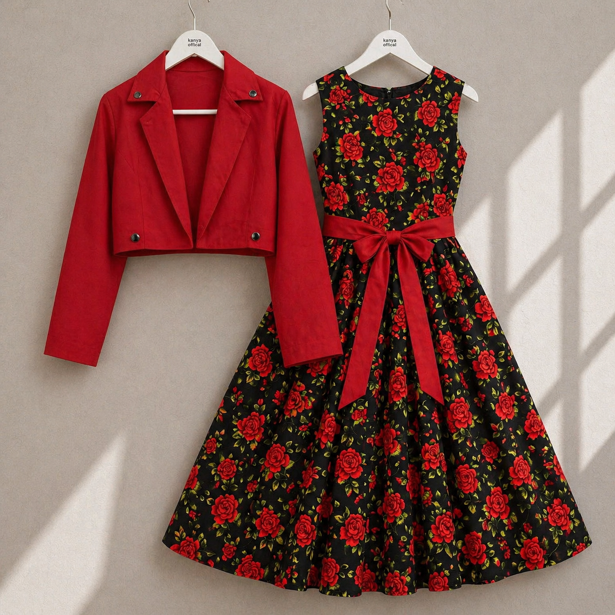 Printed Designer Dress with Jacket for Girls – Stylish Party Outfit