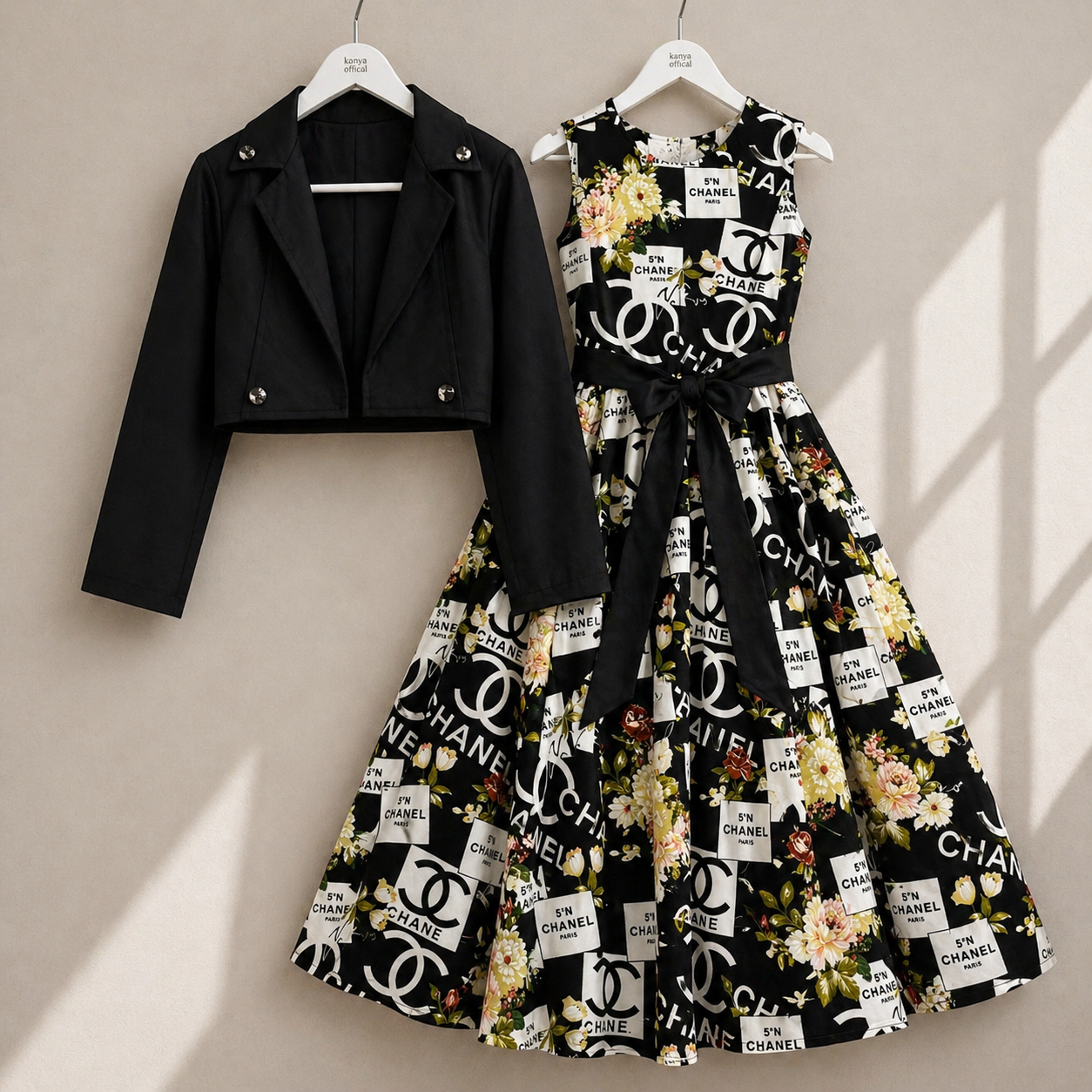 Printed Designer Dress with Jacket for Girls – Stylish Party Outfit