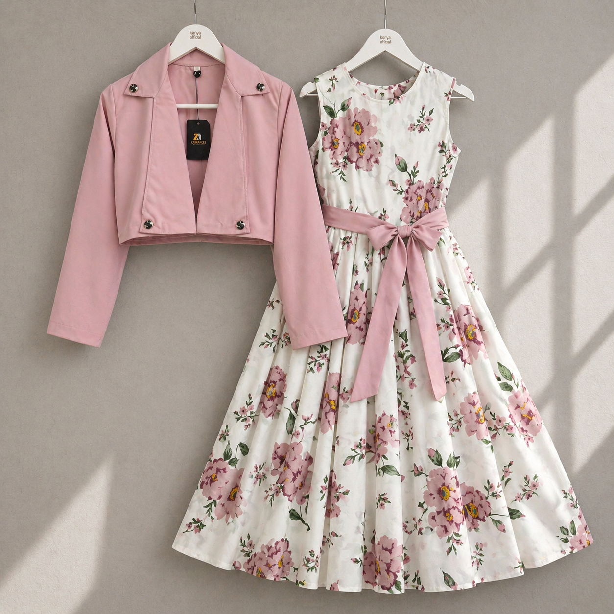 Printed Designer Dress with Jacket for Girls – Stylish Party Outfit