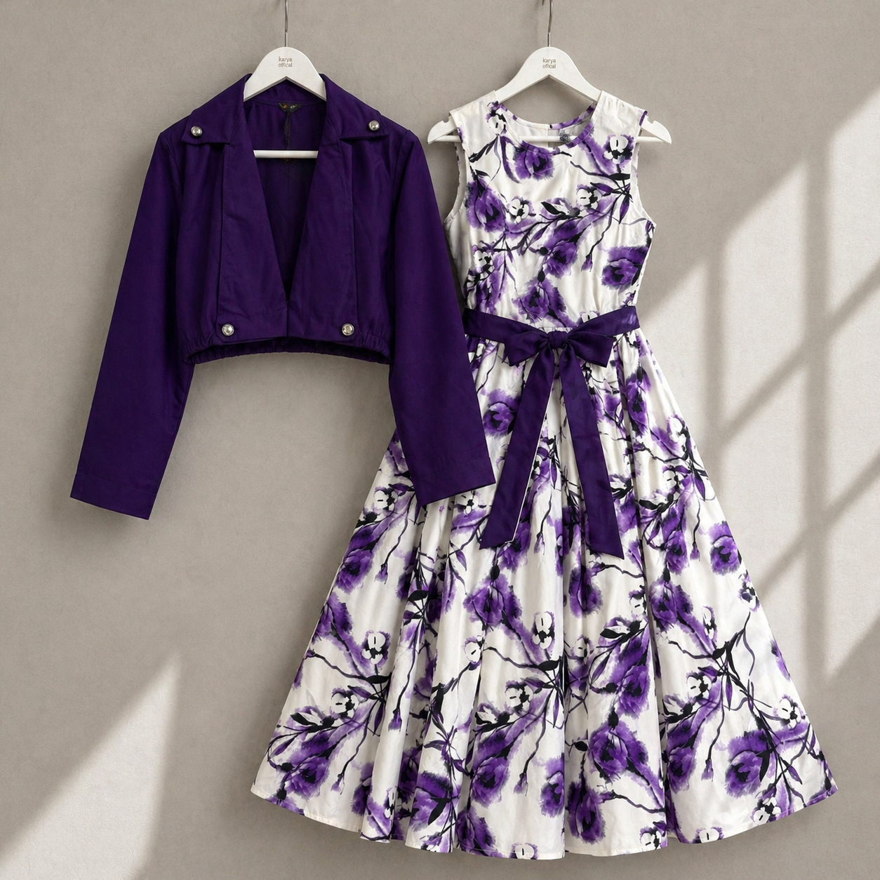 Printed Designer Dress with Jacket for Girls – Stylish Party Outfit