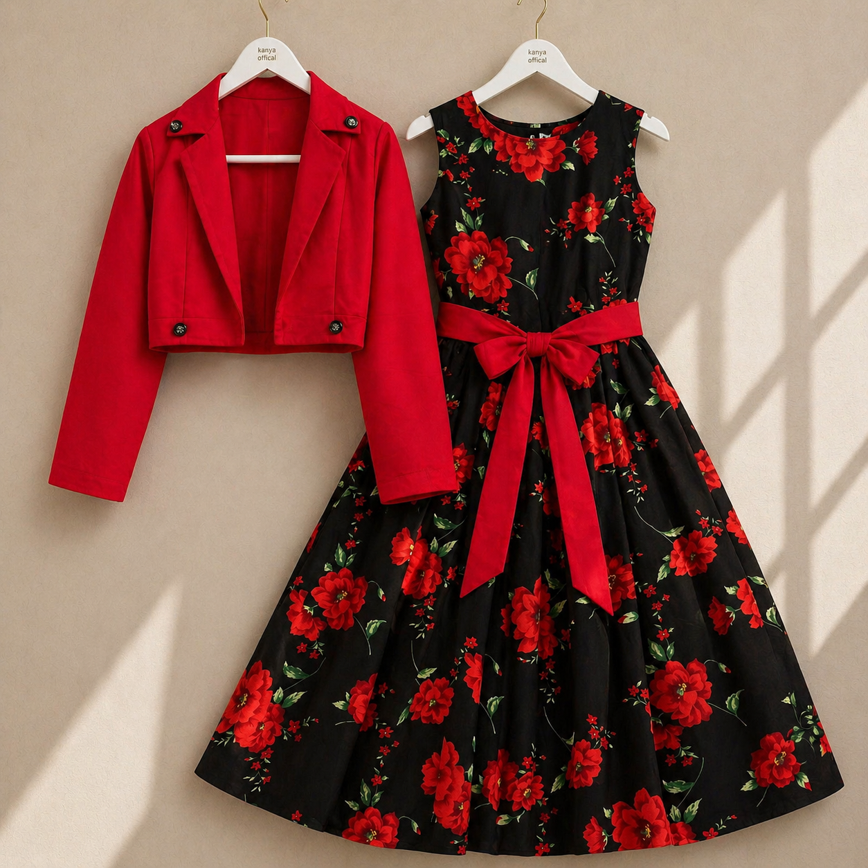 Printed Designer Dress with Jacket for Girls – Stylish Party Outfit