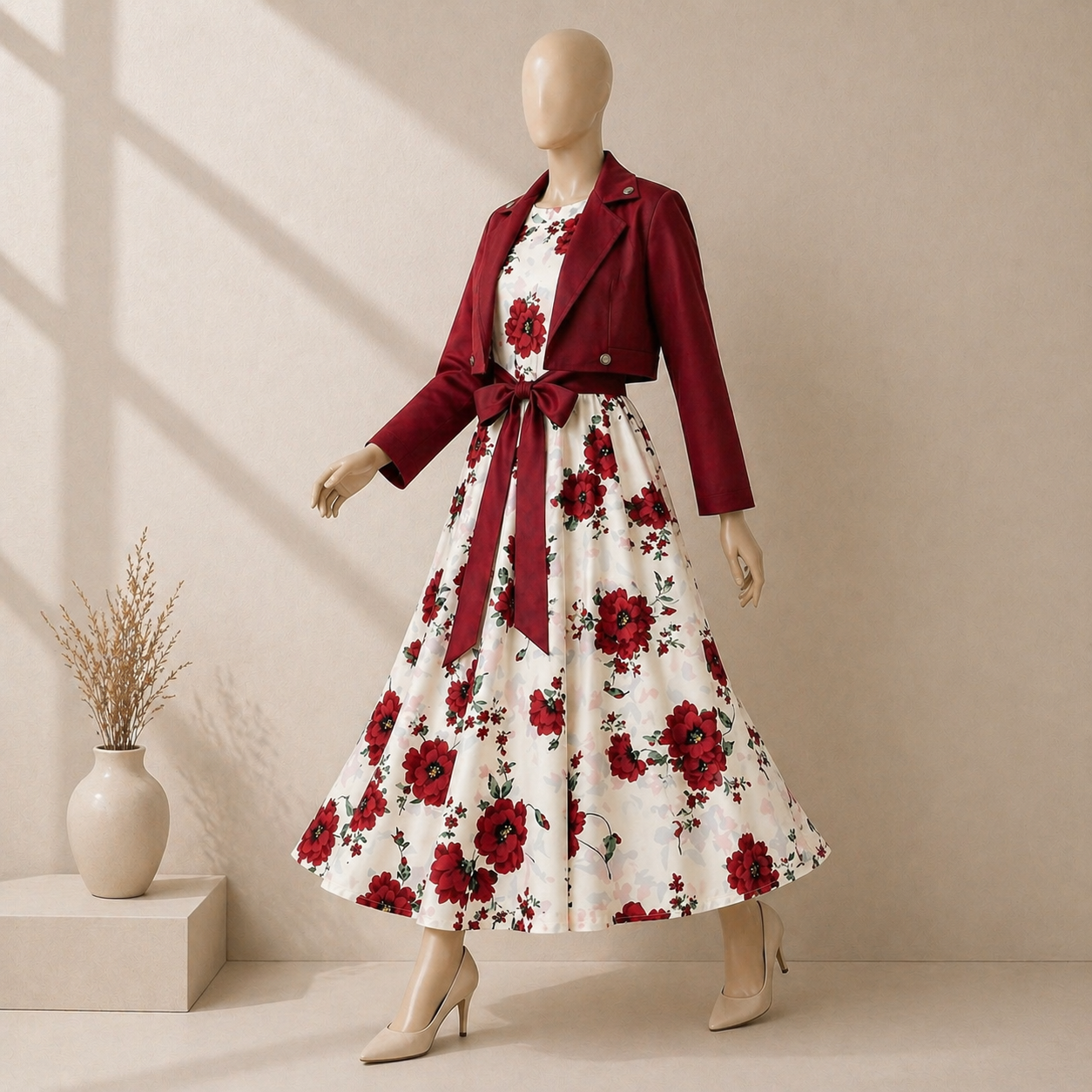 Printed Designer Dress with Jacket for Girls – Stylish Party Outfit