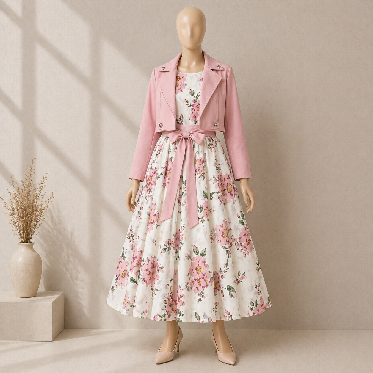 Printed Designer Dress with Jacket for Girls – Stylish Party Outfit