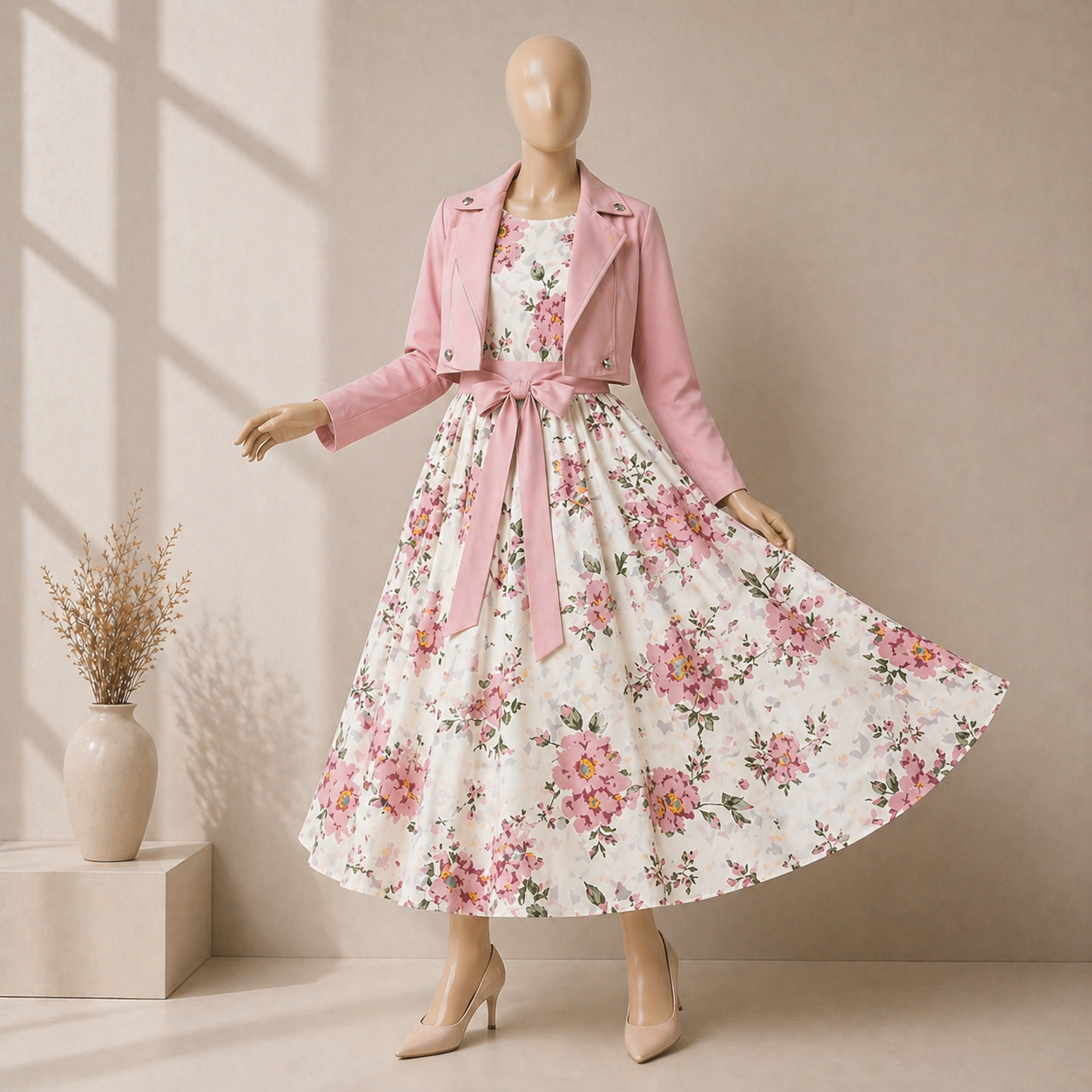 Printed Designer Dress with Jacket for Girls – Stylish Party Outfit