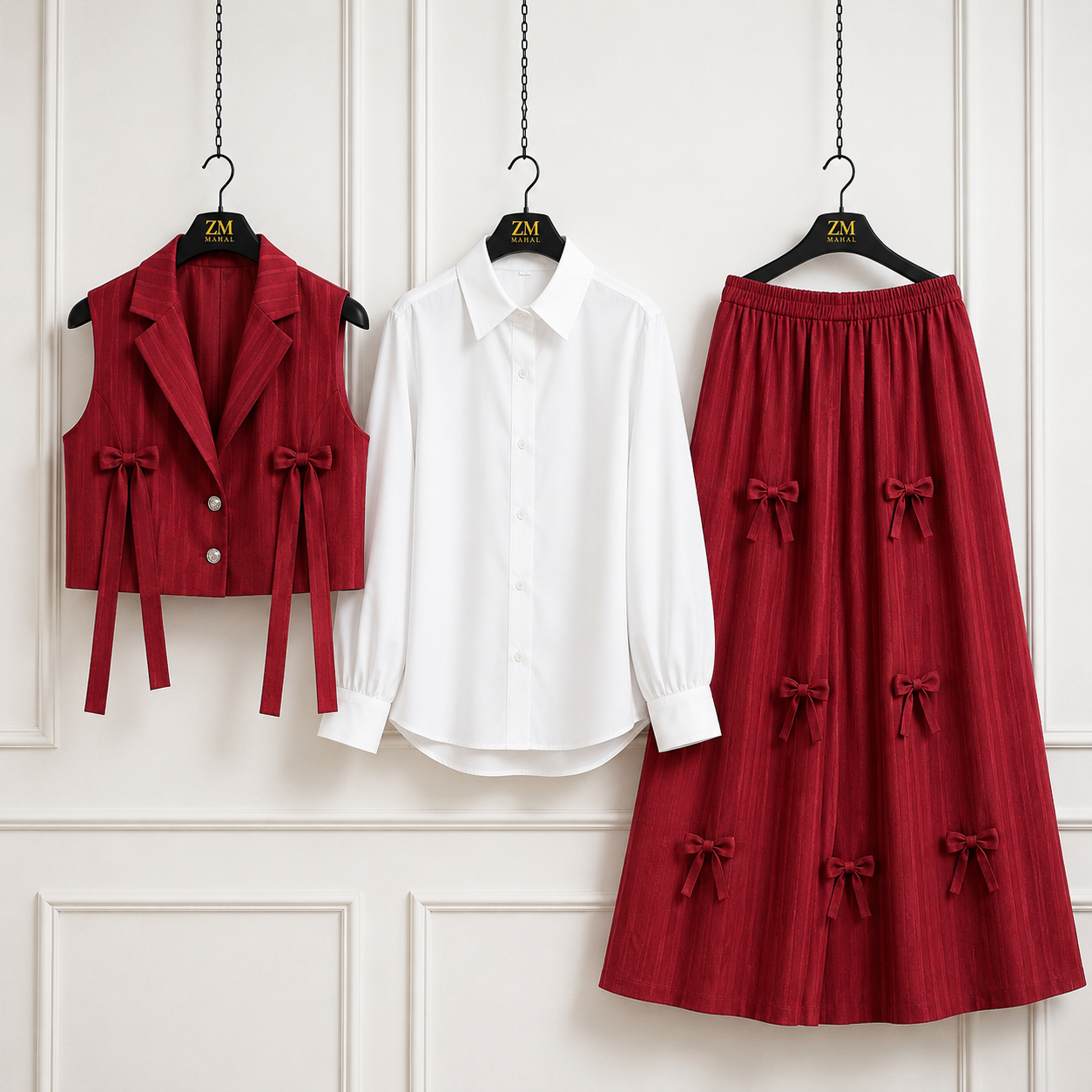 Bow Detail Skirt Set