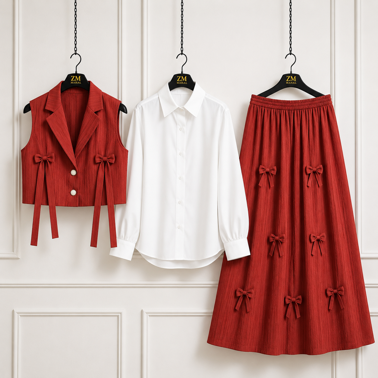 Bow Detail Skirt Set