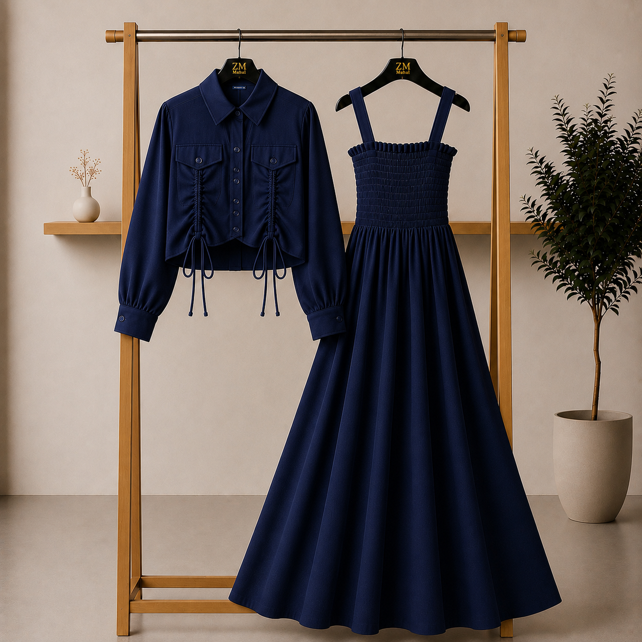Turkish Ruched Jacket Maxi Set – Premium Edition