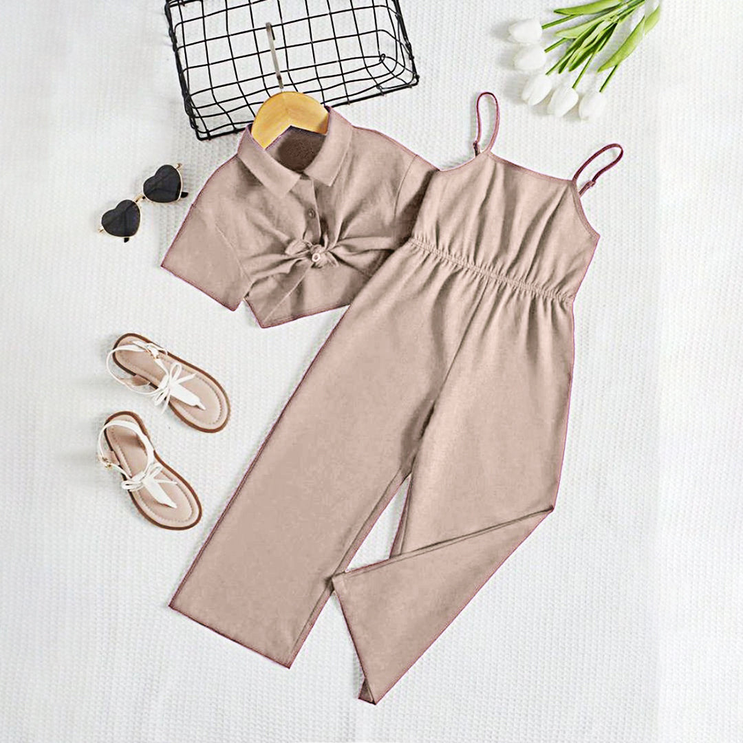 Midnight Charm Jumpsuit Set - Skin Sleeveless Romper with Shorts

