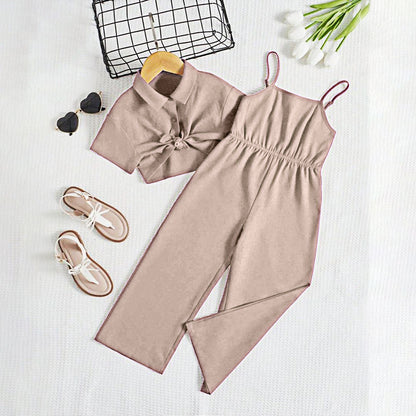 Midnight Charm Jumpsuit Set - Skin Sleeveless Romper with Shorts

