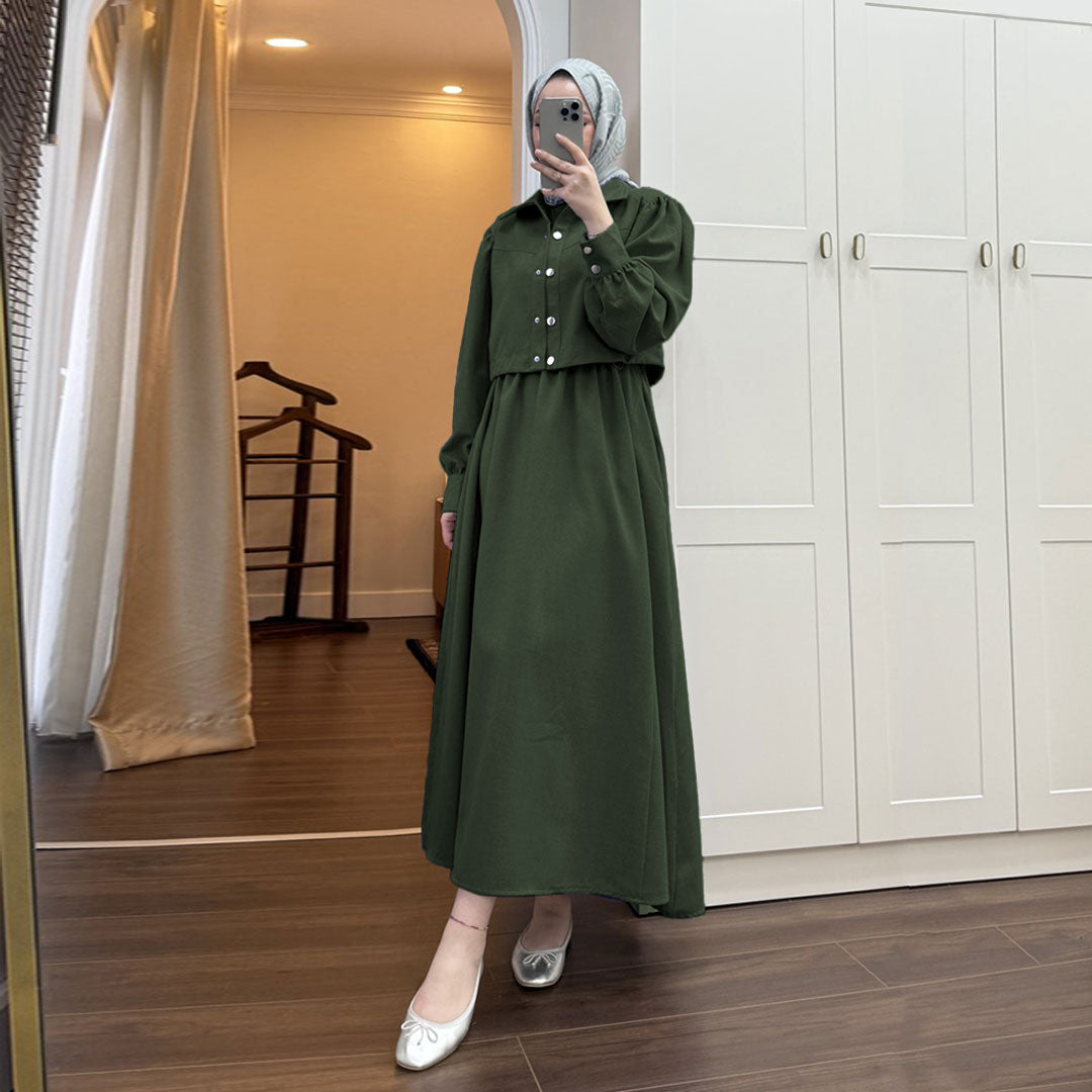 Zarif Buttoned Modest Maxi
