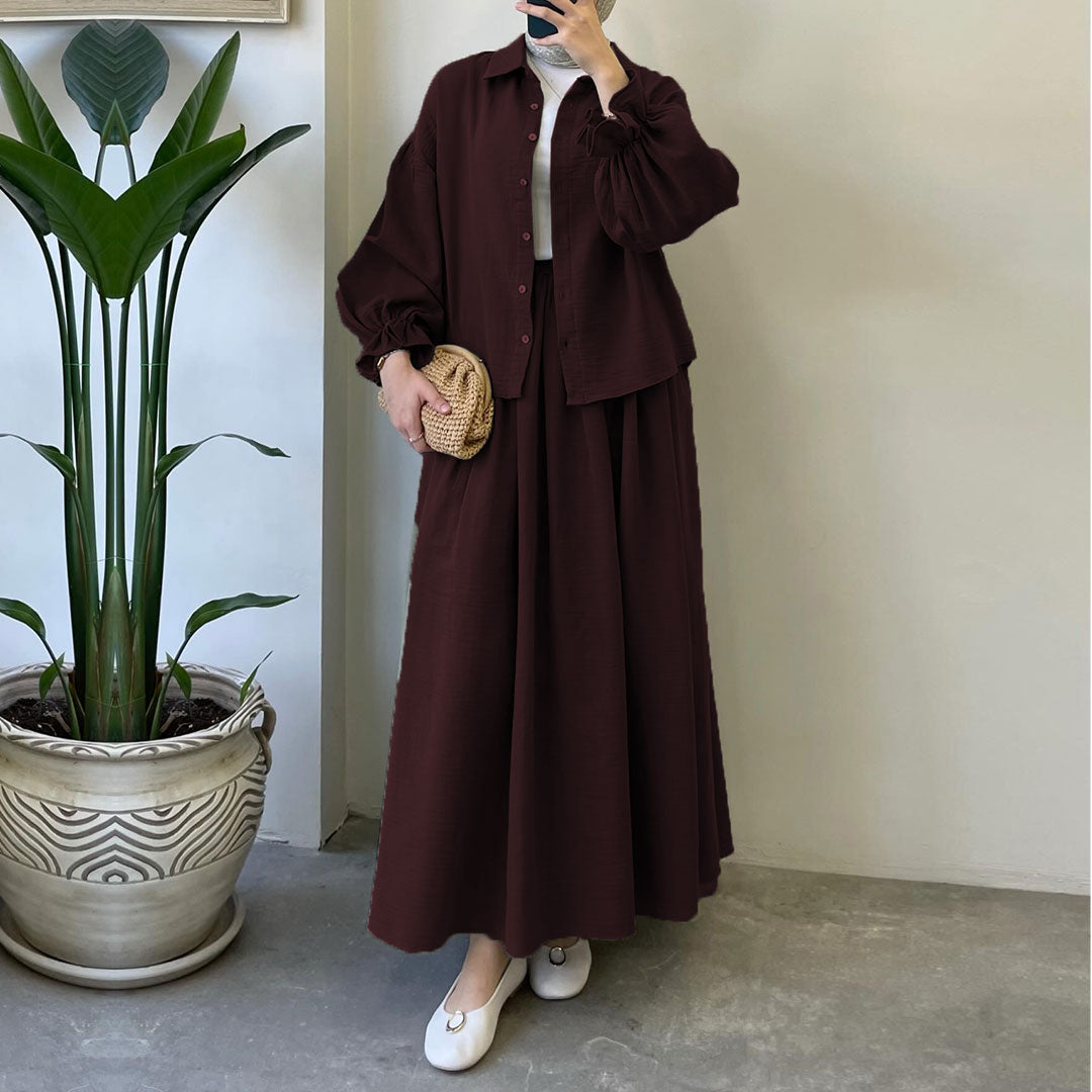 Muslin-Feel Textured Georgette 2-Piece Set – Soft & Breathable