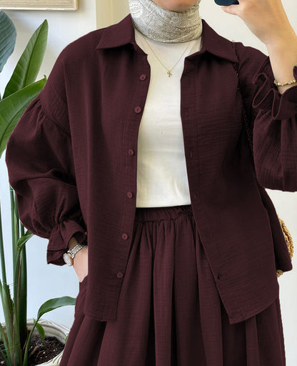 Muslin-Feel Textured Georgette 2-Piece Set – Soft & Breathable