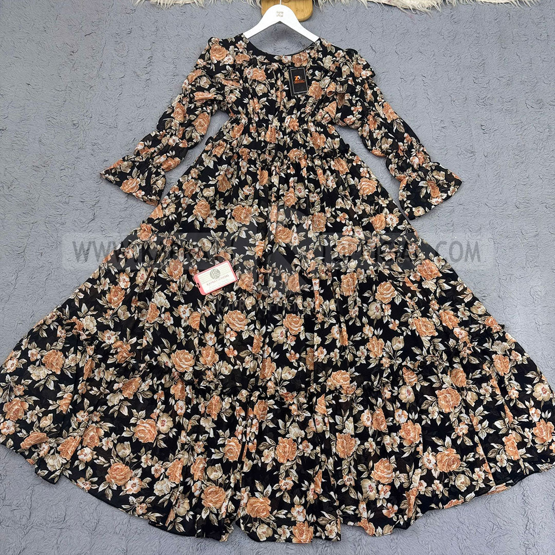 Chiffon 360 Frock – Unveil the Latest Prints S1