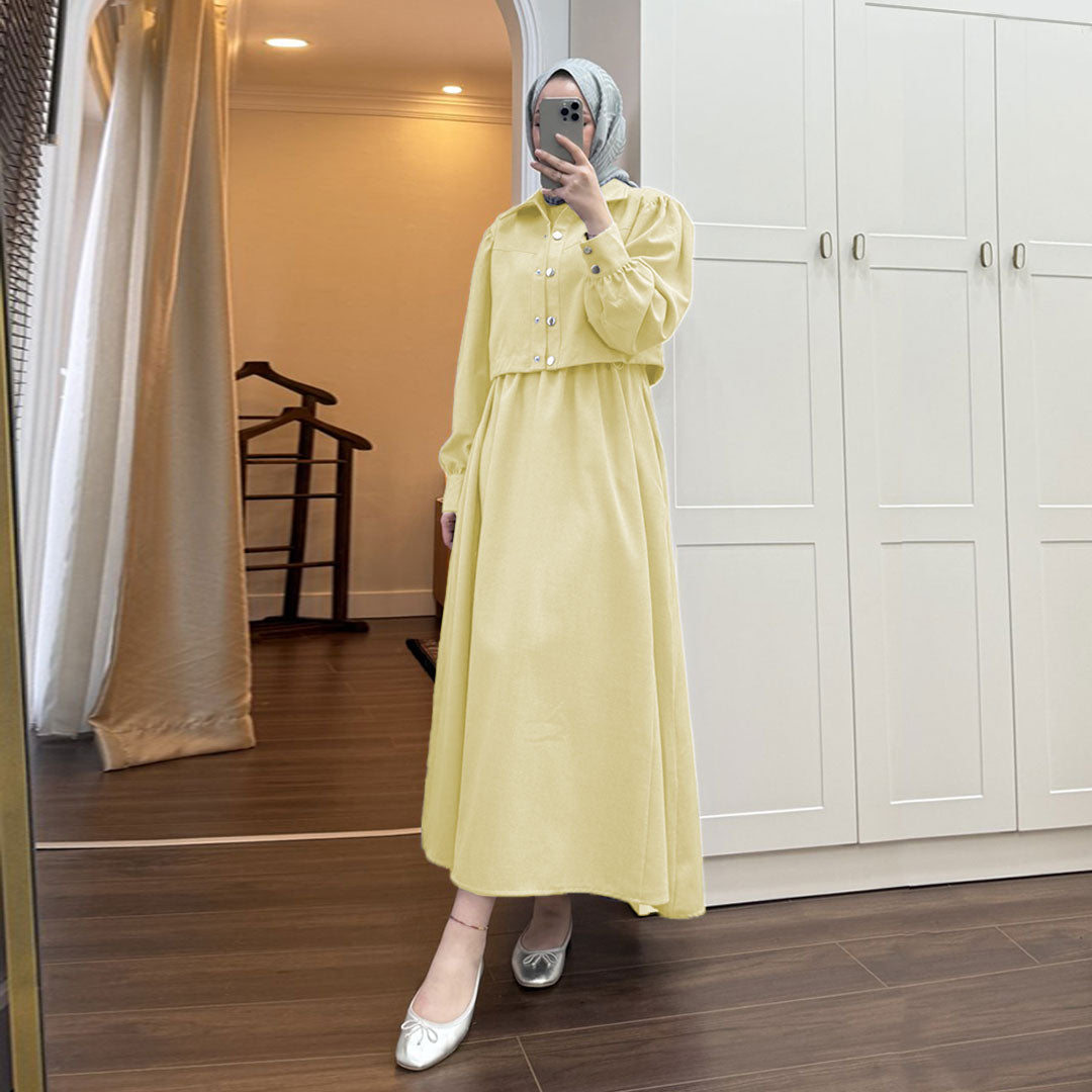 Zarif Buttoned Modest Maxi