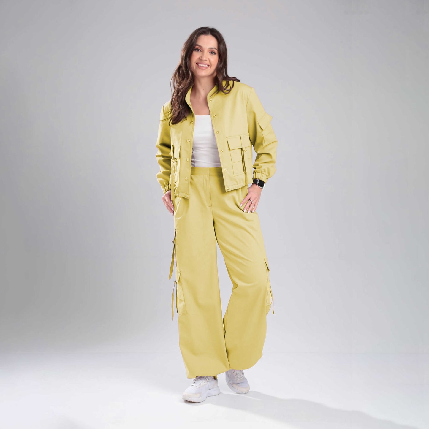 Women’s Cargo Jacket & Wide-Leg Pants Co-ord Set