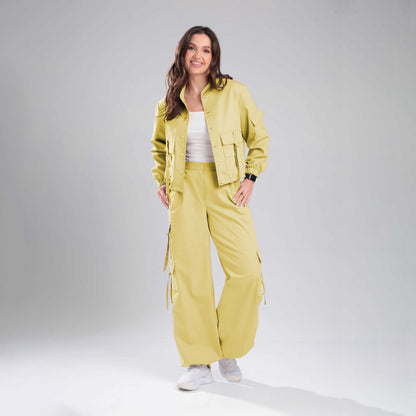 Women’s Cargo Jacket & Wide-Leg Pants Co-ord Set