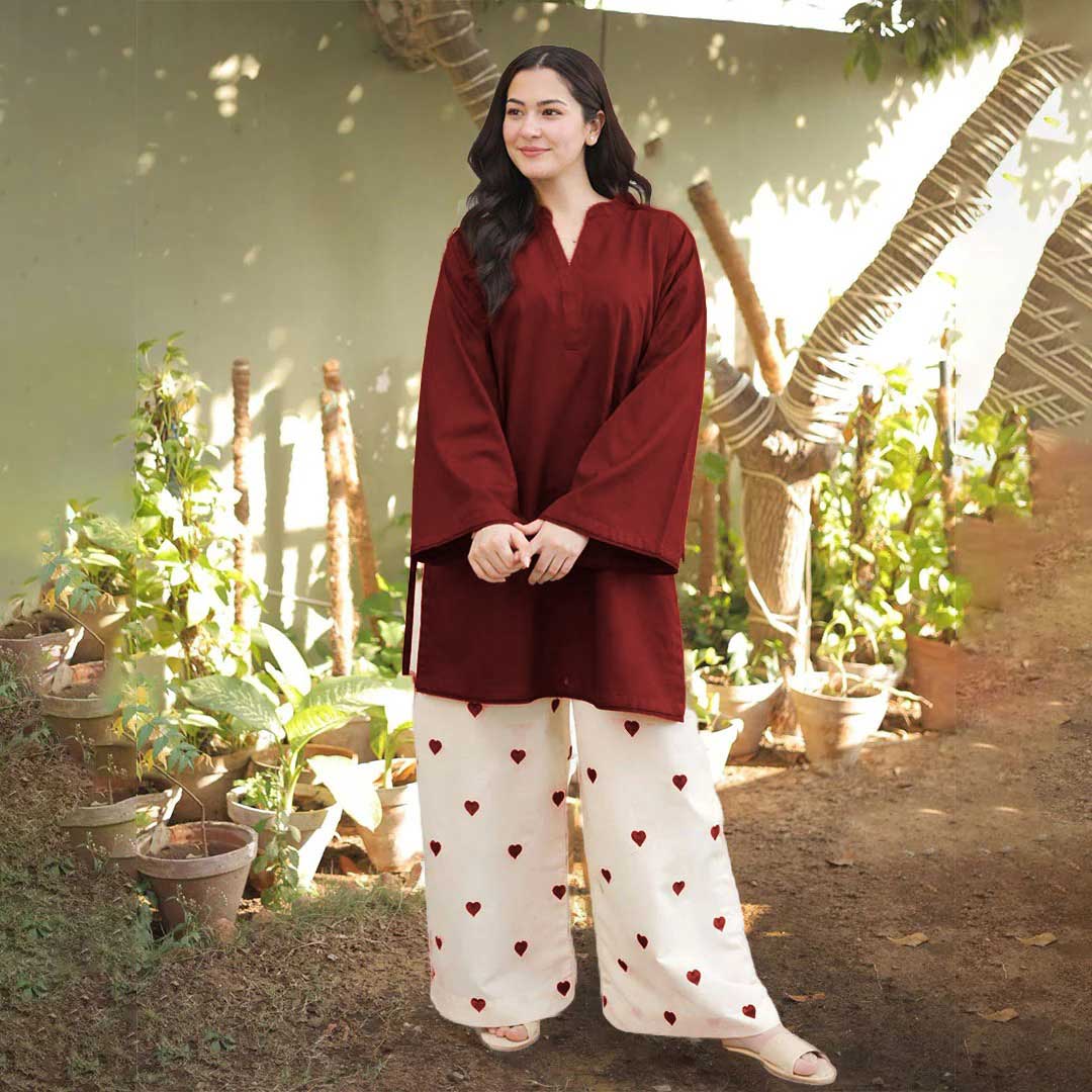 Women’s Pure Cotton Heart Co-Ord Set