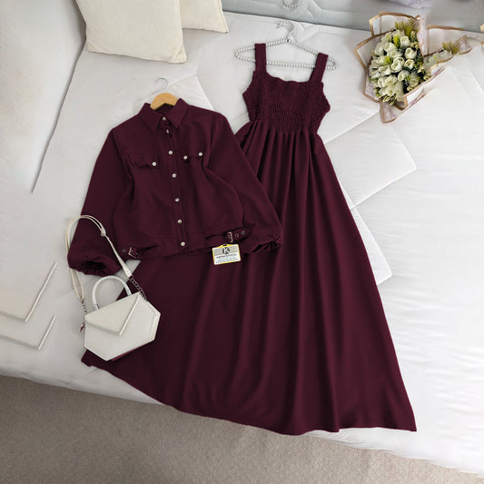 Modest Chic Button Jacket Maxi