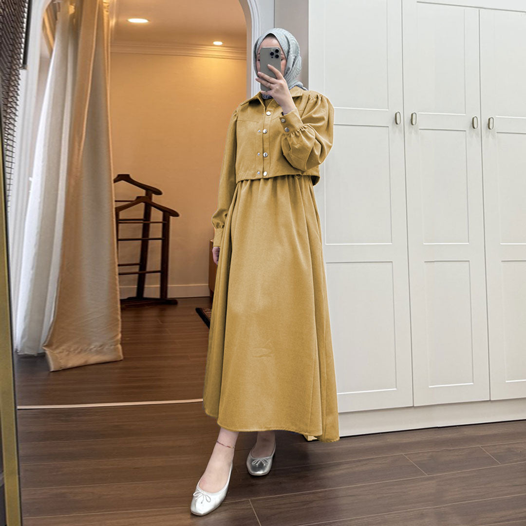 Zarif Buttoned Modest Maxi