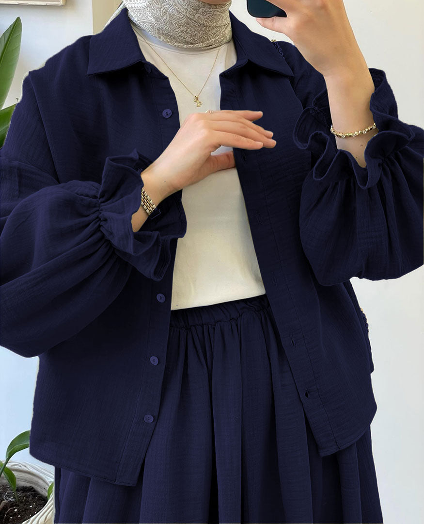 Muslin-Feel Textured Georgette 2-Piece Set – Soft & Breathable