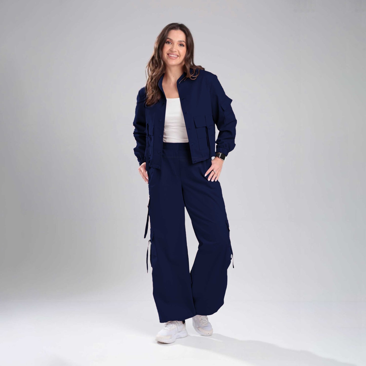 Women’s Cargo Jacket & Wide-Leg Pants Co-ord Set