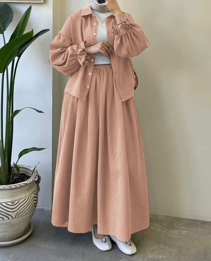 Muslin-Feel Textured Georgette 2-Piece Set – Soft & Breathable