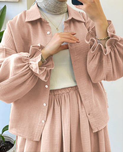 Muslin-Feel Textured Georgette 2-Piece Set – Soft & Breathable