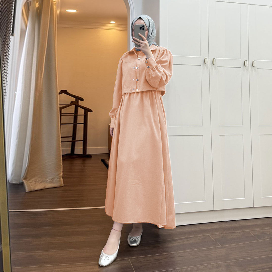 Zarif Buttoned Modest Maxi