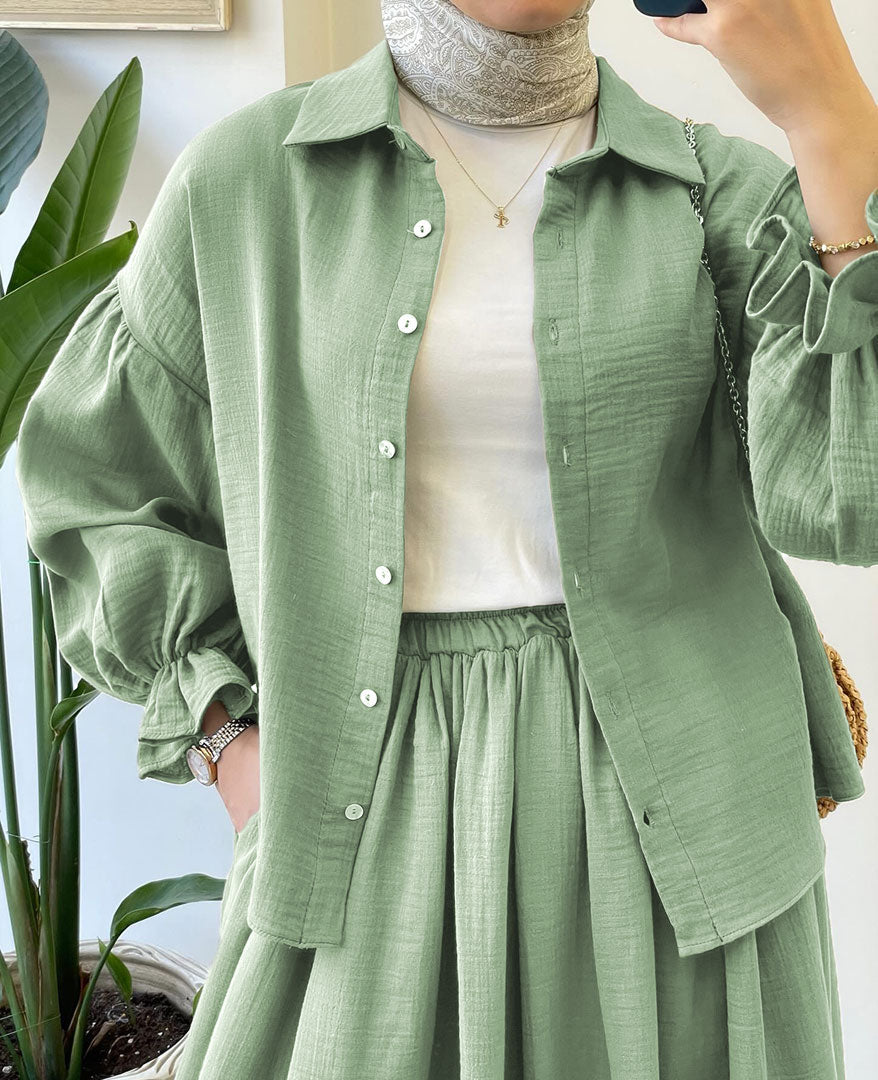 Muslin-Feel Textured Georgette 2-Piece Set – Soft & Breathable