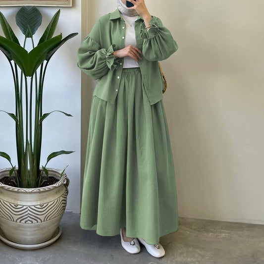 Muslin-Feel Textured Georgette 2-Piece Set – Soft & Breathable