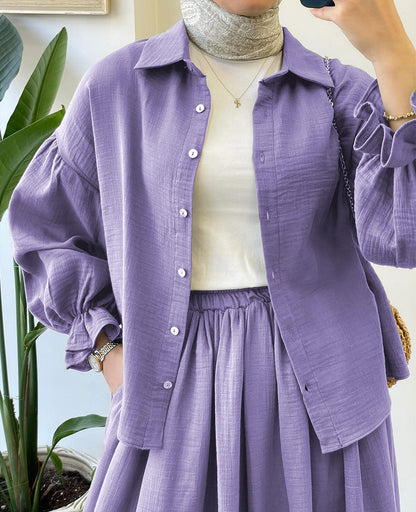 Muslin-Feel Textured Georgette 2-Piece Set – Soft & Breathable