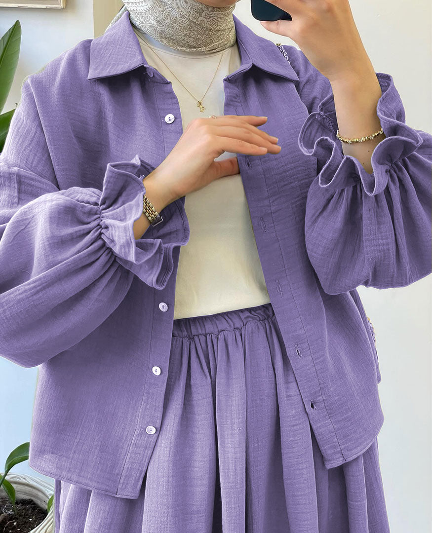 Muslin-Feel Textured Georgette 2-Piece Set – Soft & Breathable