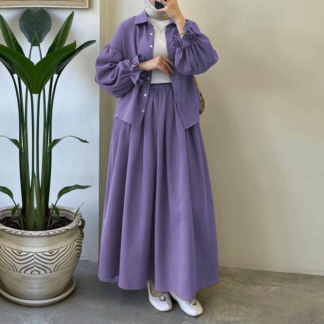 Muslin-Feel Textured Georgette 2-Piece Set – Soft & Breathable