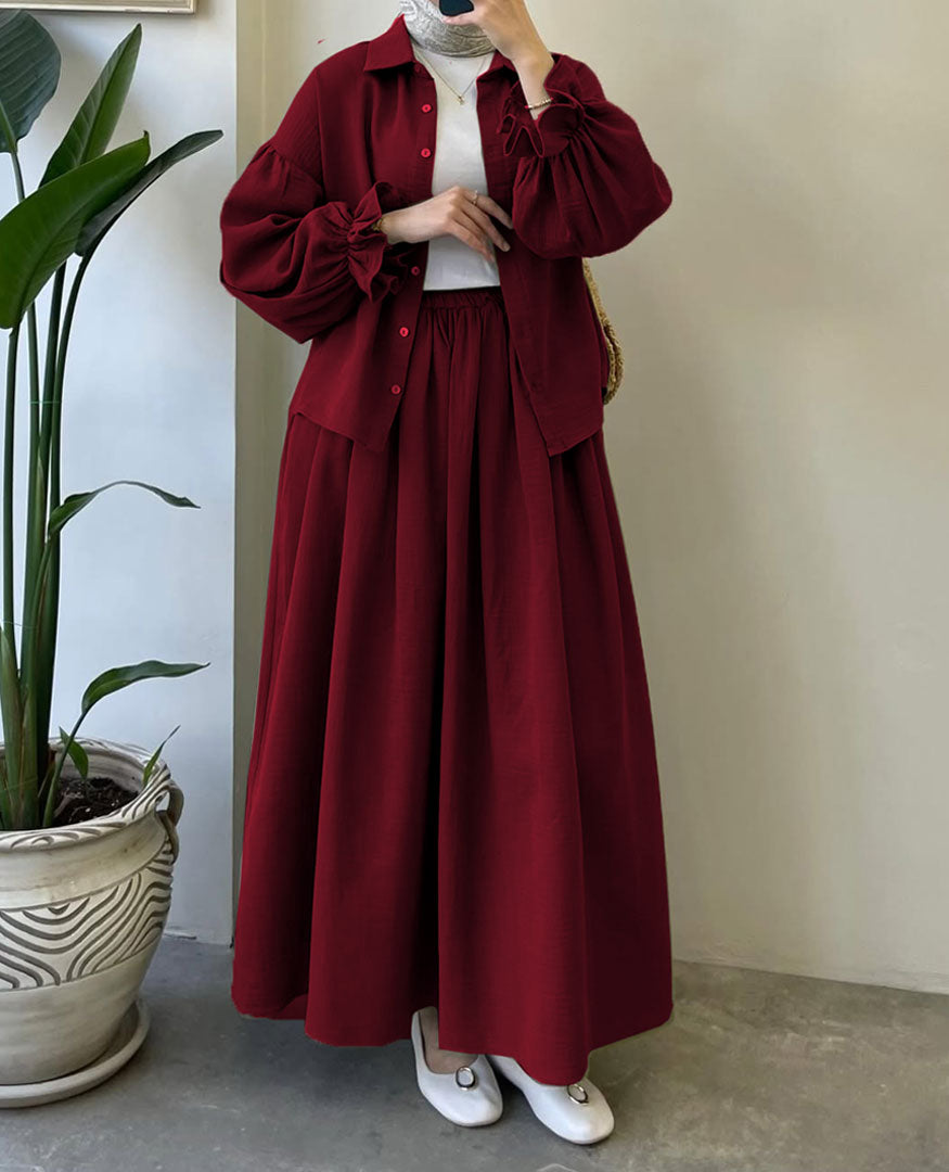 Muslin-Feel Textured Georgette 2-Piece Set – Soft & Breathable