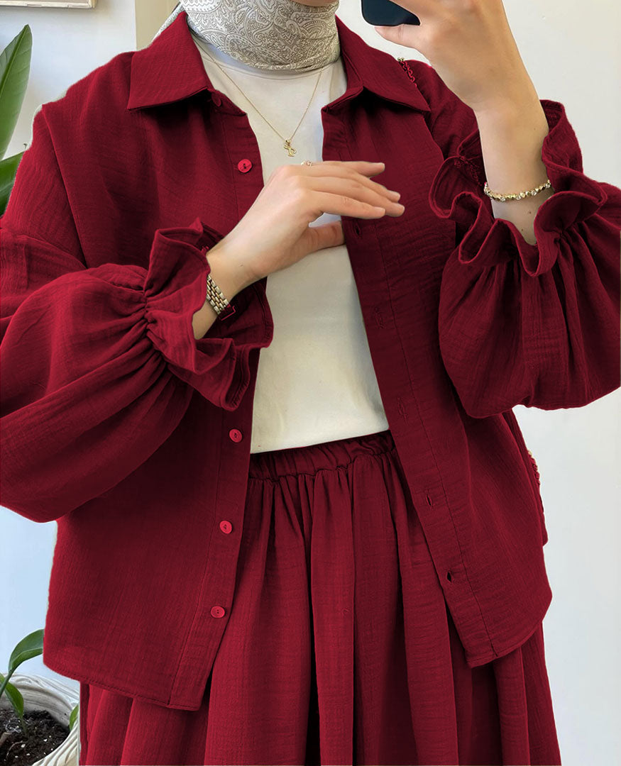 Muslin-Feel Textured Georgette 2-Piece Set – Soft & Breathable