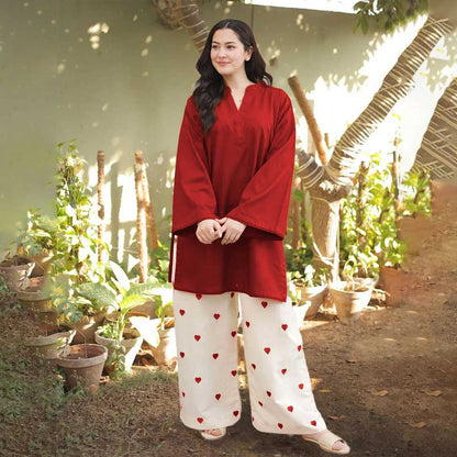 Women’s Pure Cotton Heart Co-Ord Set