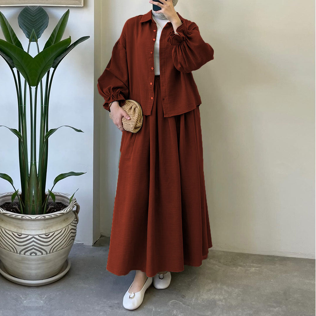 Muslin-Feel Textured Georgette 2-Piece Set – Soft & Breathable