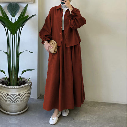 Muslin-Feel Textured Georgette 2-Piece Set – Soft & Breathable